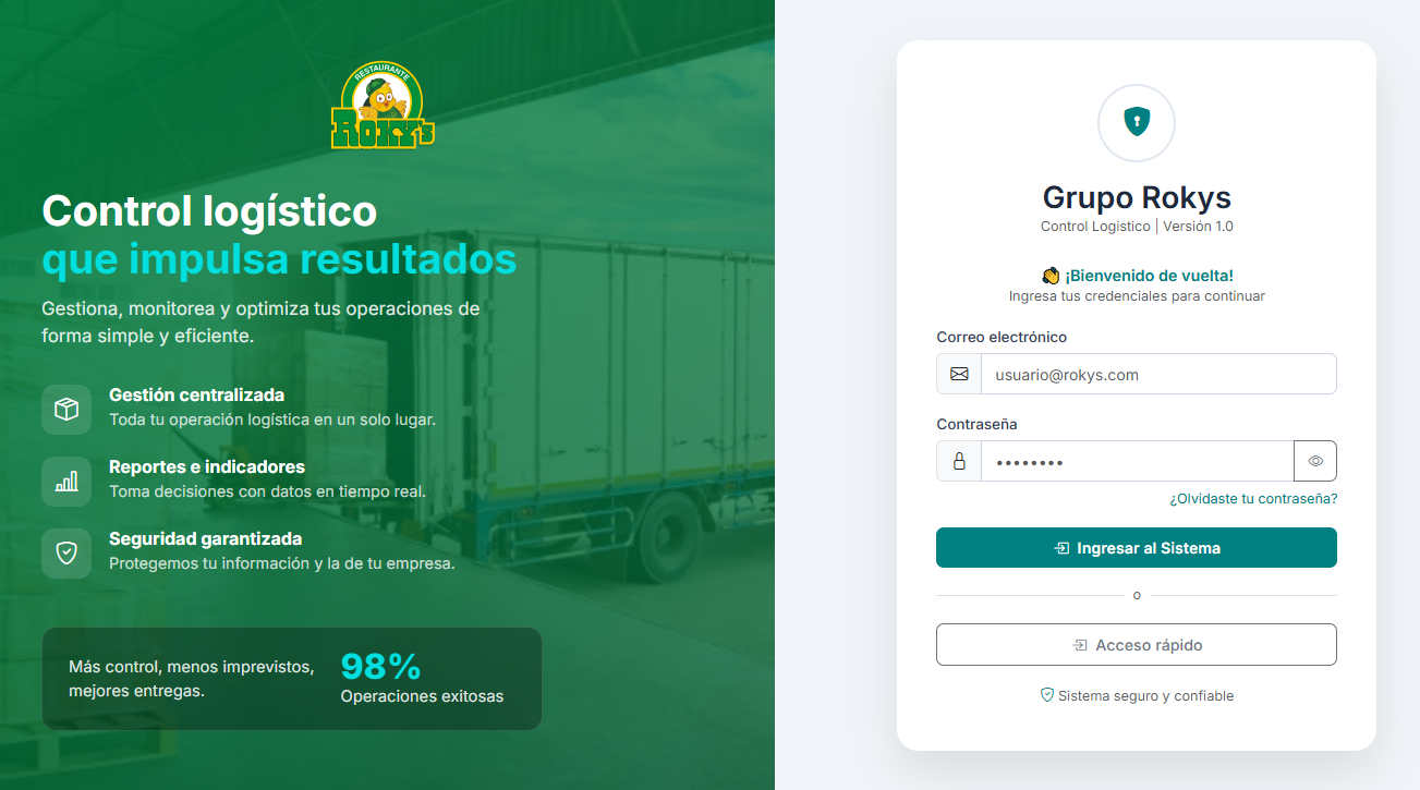 Sistema de Control Logístico — Pollerias Rokys